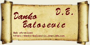 Danko Balošević vizit kartica
